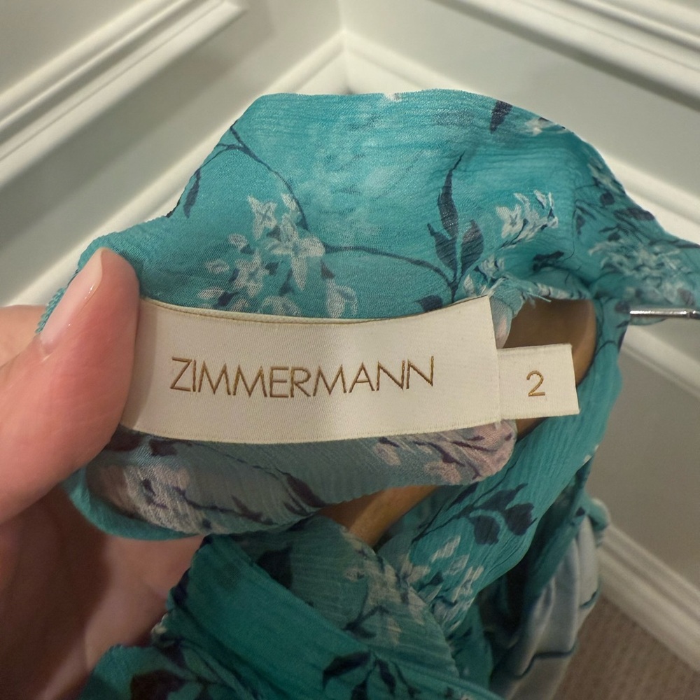 Zimmerman Moncur green silk dress with matching slip. Size m/2/6/8 - Picture 5 of 7